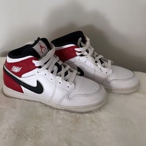 Nike Jordan 1 mid white black gym red Womens or Youth